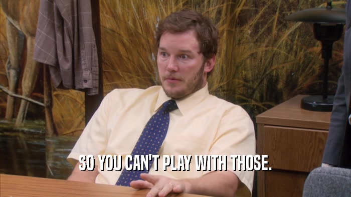 SO YOU CAN'T PLAY WITH THOSE.  