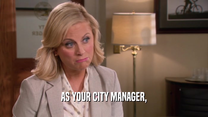 AS YOUR CITY MANAGER,  