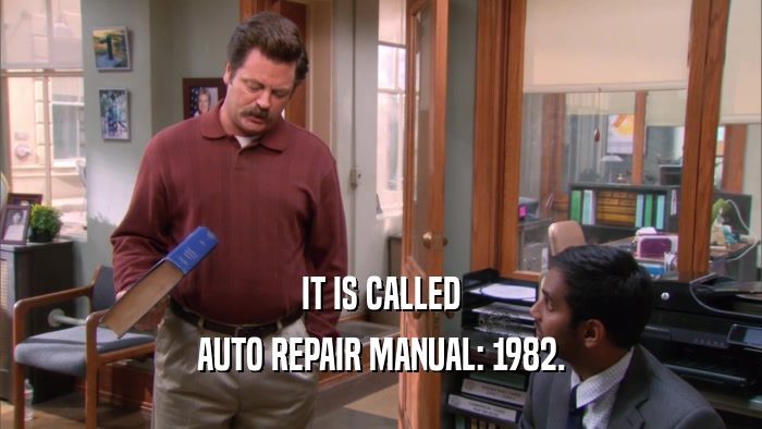 IT IS CALLED AUTO REPAIR MANUAL: 1982. 