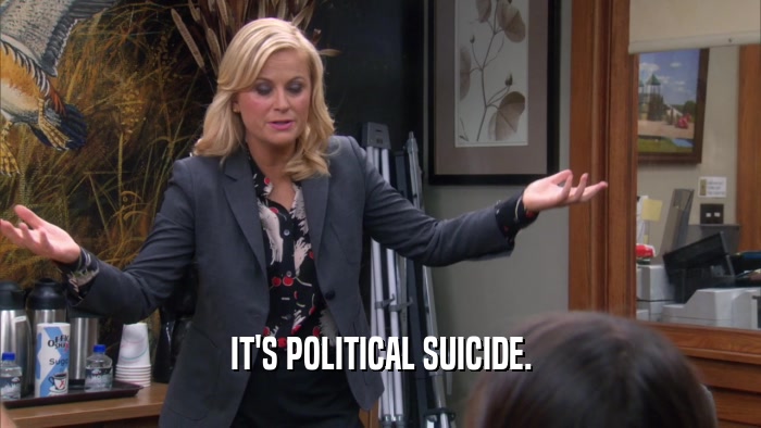 IT'S POLITICAL SUICIDE.  