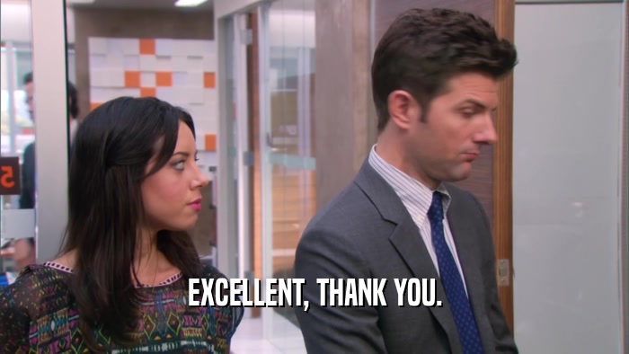 EXCELLENT, THANK YOU.  