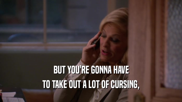 BUT YOU'RE GONNA HAVE TO TAKE OUT A LOT OF CURSING, 