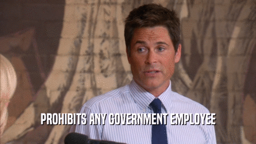 PROHIBITS ANY GOVERNMENT EMPLOYEE  