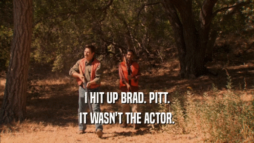 I HIT UP BRAD. PITT. IT WASN'T THE ACTOR. 