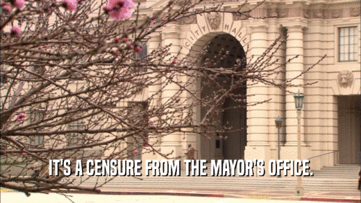 IT'S A CENSURE FROM THE MAYOR'S OFFICE.  