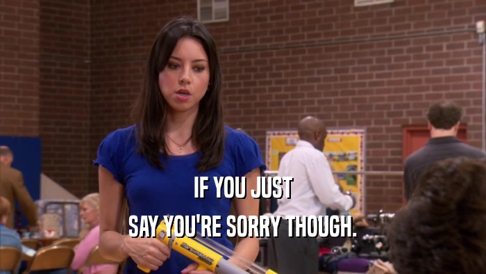 IF YOU JUST SAY YOU'RE SORRY THOUGH. 