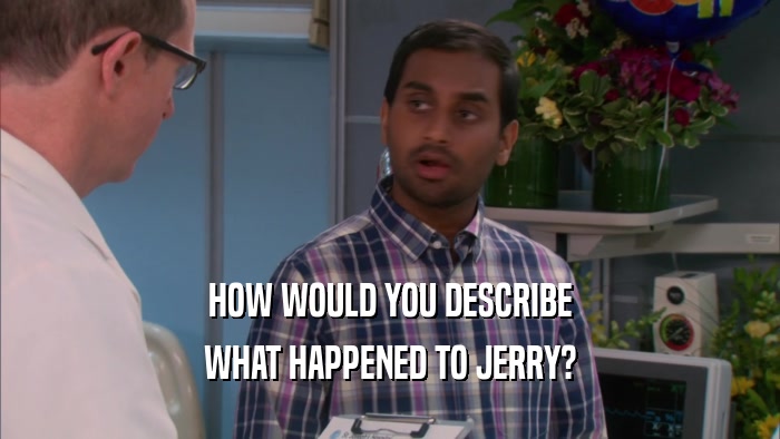 HOW WOULD YOU DESCRIBE WHAT HAPPENED TO JERRY? 