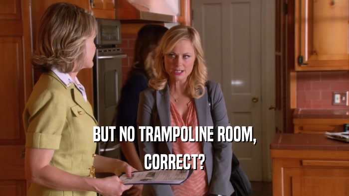 BUT NO TRAMPOLINE ROOM, CORRECT? 