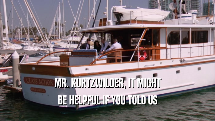MR. KURTZWILDER, IT MIGHT BE HELPFUL IF YOU TOLD US 