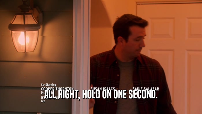 ALL RIGHT, HOLD ON ONE SECOND.  