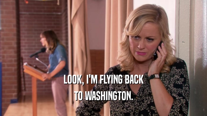 LOOK, I'M FLYING BACK TO WASHINGTON. 