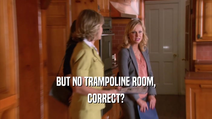 BUT NO TRAMPOLINE ROOM, CORRECT? 