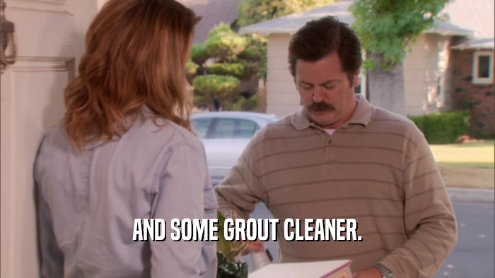 AND SOME GROUT CLEANER.  