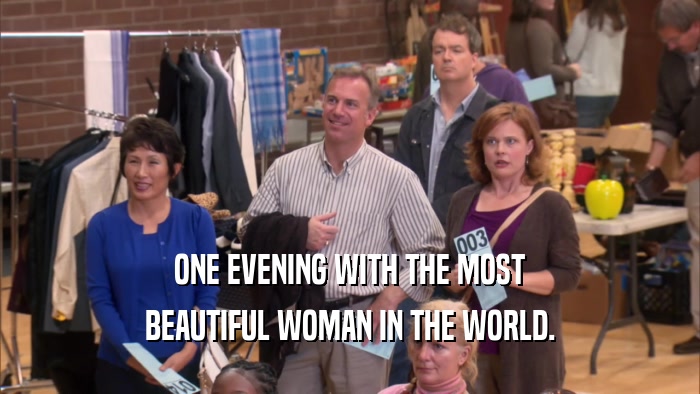 ONE EVENING WITH THE MOST BEAUTIFUL WOMAN IN THE WORLD. 
