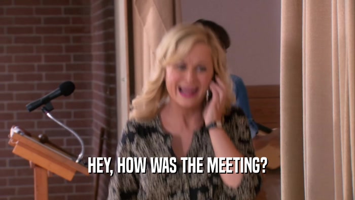 HEY, HOW WAS THE MEETING?  