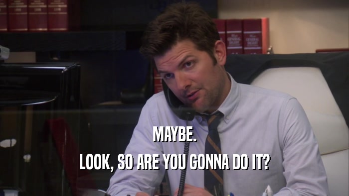 MAYBE. LOOK, SO ARE YOU GONNA DO IT? 