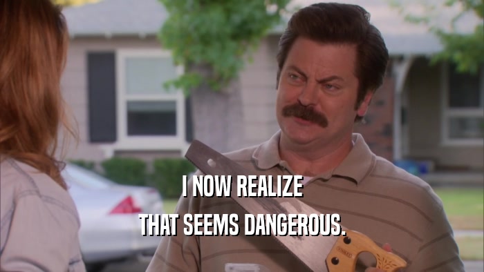 I NOW REALIZE THAT SEEMS DANGEROUS. 