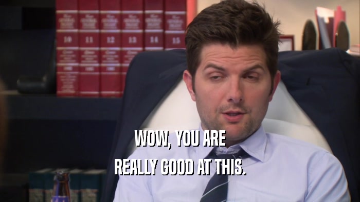 WOW, YOU ARE REALLY GOOD AT THIS. 