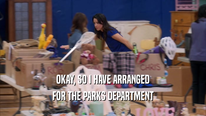 OKAY, SO I HAVE ARRANGED FOR THE PARKS DEPARTMENT 