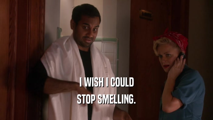 I WISH I COULD STOP SMELLING. 