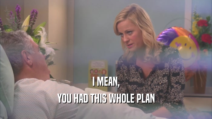 I MEAN, YOU HAD THIS WHOLE PLAN 