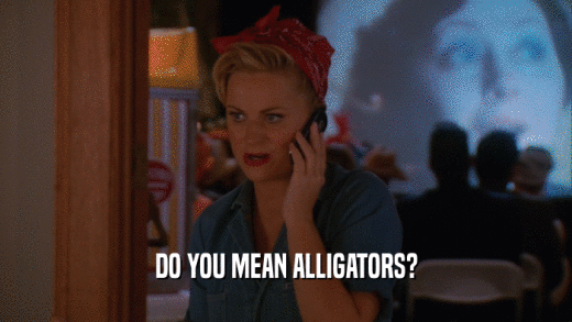 DO YOU MEAN ALLIGATORS?  