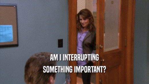 AM I INTERRUPTING SOMETHING IMPORTANT? 