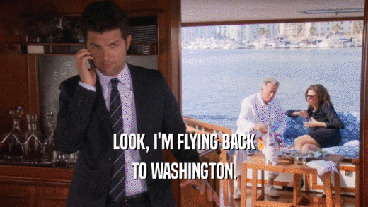 LOOK, I'M FLYING BACK TO WASHINGTON. 