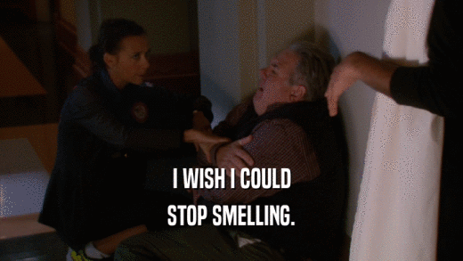 I WISH I COULD STOP SMELLING. 