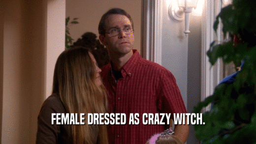 FEMALE DRESSED AS CRAZY WITCH.  