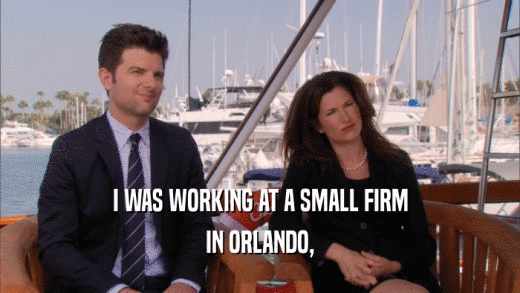 I WAS WORKING AT A SMALL FIRM IN ORLANDO, 
