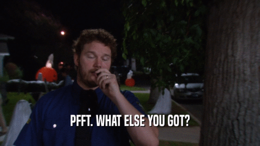 PFFT. WHAT ELSE YOU GOT?  