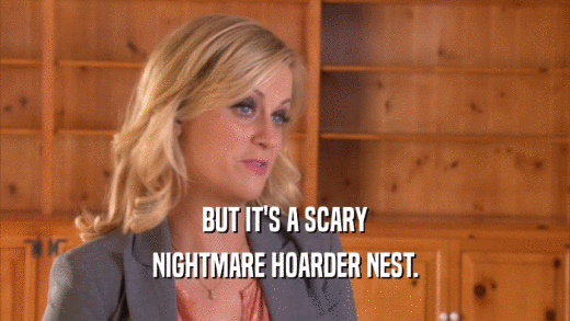 BUT IT'S A SCARY NIGHTMARE HOARDER NEST. 