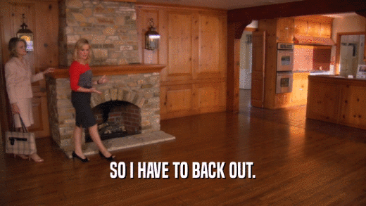 SO I HAVE TO BACK OUT.  