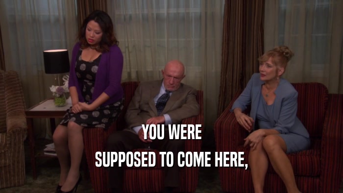 YOU WERE SUPPOSED TO COME HERE, 