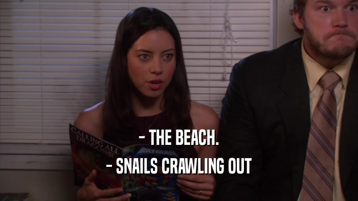 - THE BEACH. - SNAILS CRAWLING OUT 