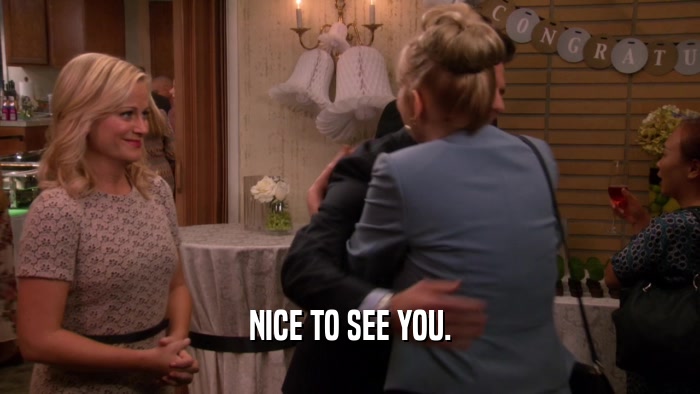NICE TO SEE YOU.  