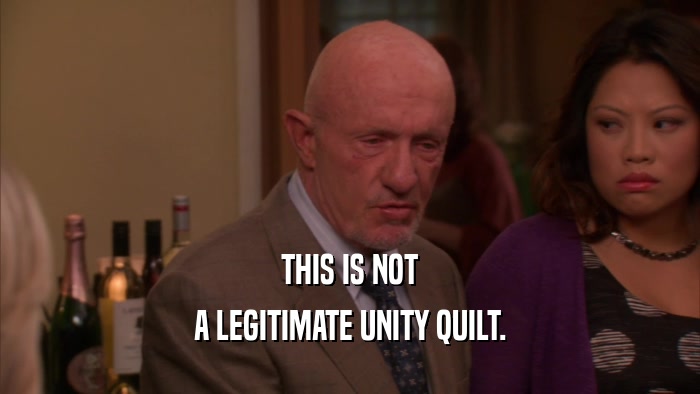 THIS IS NOT A LEGITIMATE UNITY QUILT. 