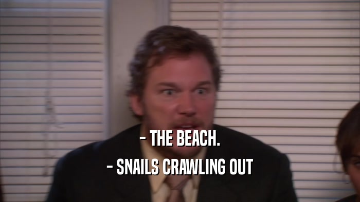 - THE BEACH. - SNAILS CRAWLING OUT 