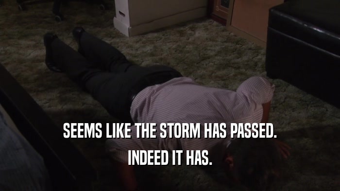 SEEMS LIKE THE STORM HAS PASSED. INDEED IT HAS. 