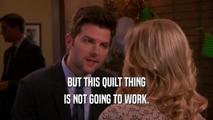 BUT THIS QUILT THING IS NOT GOING TO WORK. 