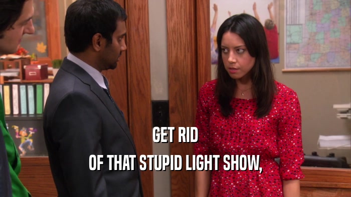 GET RID OF THAT STUPID LIGHT SHOW, 