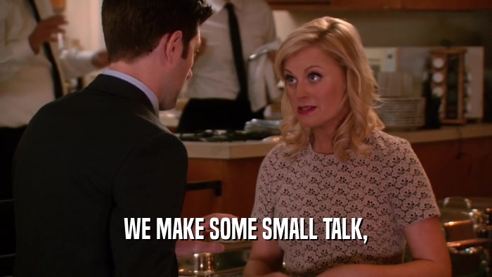 WE MAKE SOME SMALL TALK,  