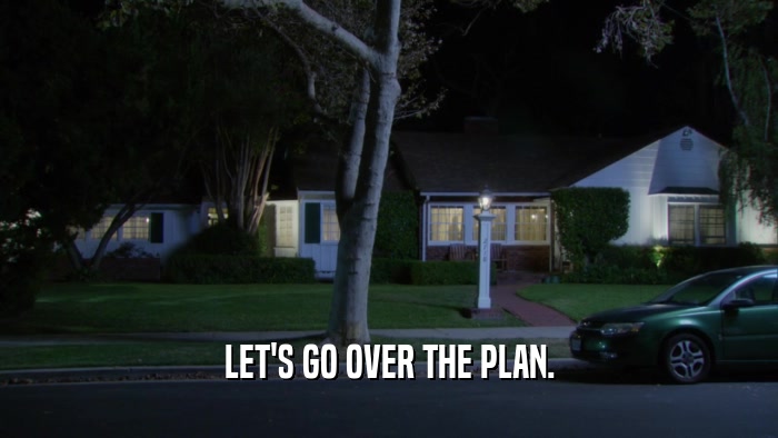 LET'S GO OVER THE PLAN.  
