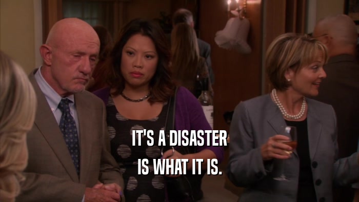 IT'S A DISASTER IS WHAT IT IS. 