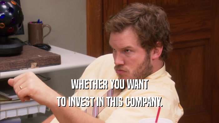 WHETHER YOU WANT TO INVEST IN THIS COMPANY. 