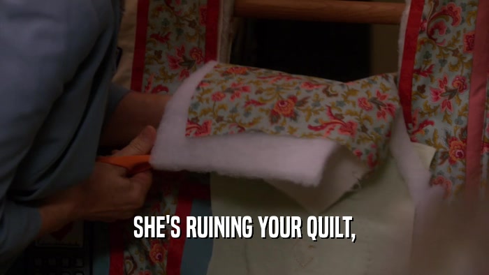 SHE'S RUINING YOUR QUILT,  