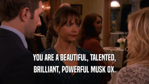YOU ARE A BEAUTIFUL, TALENTED, BRILLIANT, POWERFUL MUSK OX. 