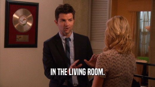 IN THE LIVING ROOM.  