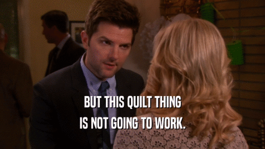 BUT THIS QUILT THING IS NOT GOING TO WORK. 